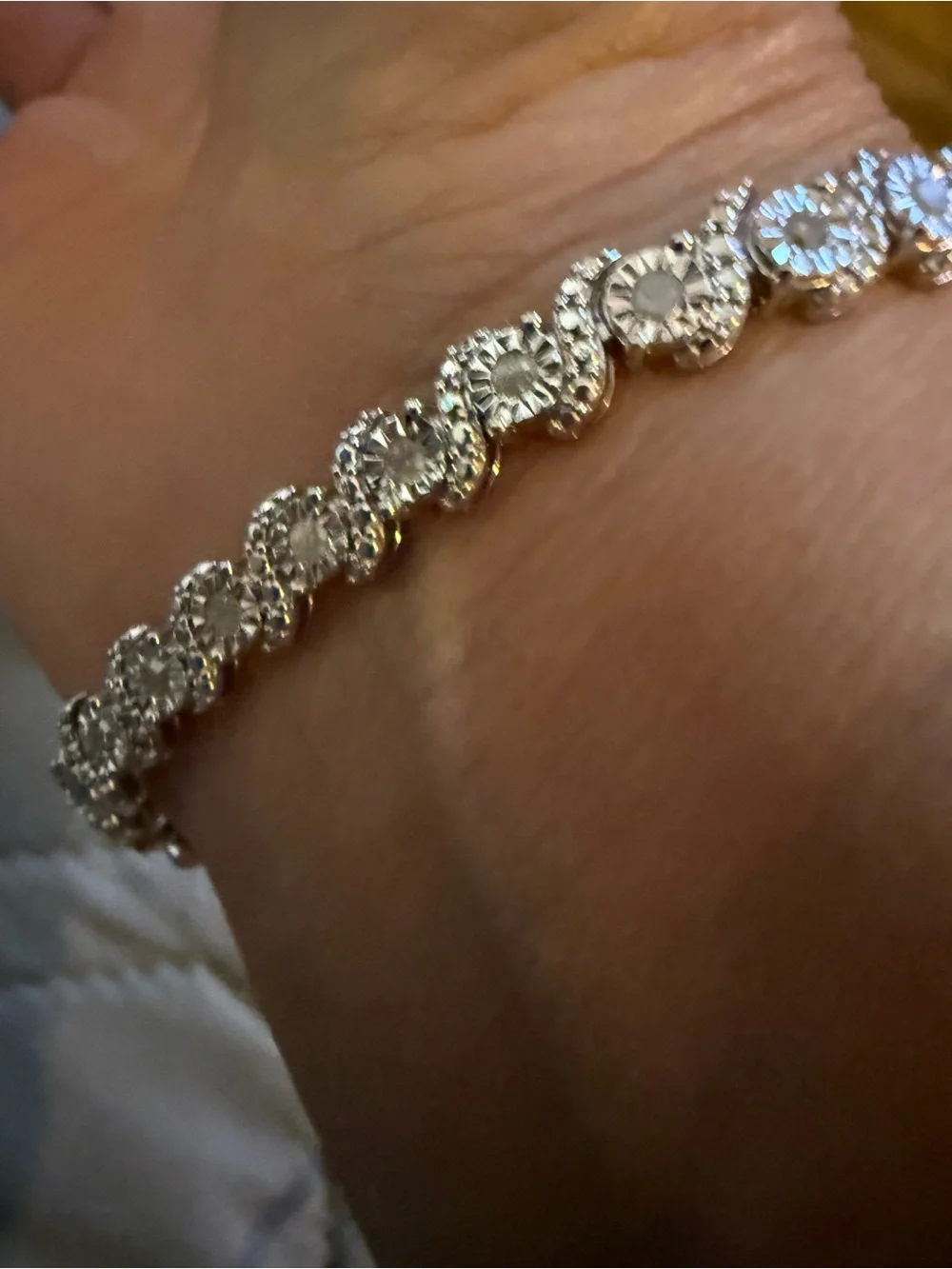 Silver natural diamonds 7.5 size Tennis Bracelet - Women Accessories
